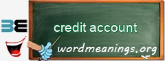 WordMeaning blackboard for credit account